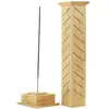 Galeo - Support encens bâton colonne bois clair Diffuseurs et parfums ...