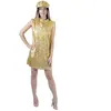 RueDeLaFete Robe 70's Holo Or + Casquette - Or