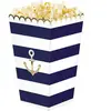 Sachet de 8 Boîtes à pop-corn bleu et blanc MARIN 12,5 cm