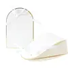 8 BOITES CARTON CHIC BLANC BORD OR 12X8X4CM Blanc
