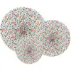 Éventails - PARTY PRO - 913409 - Set de 3 - Multicolore - Papier de soie - Décoration de fête