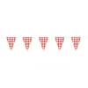 Guirlande modele fanion vichy guinguette party - 3 m - Rouge