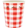 Sachet de 8 Gobelets festonnées vichy rouge et blanc