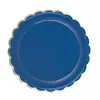 Sachet de 8 assiettes festonnées Bleu
