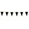 Guirlande à fanions noirs et or 3 m x 15 cm - Noir