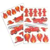 Lot 2 Planches de 25 stickers Pompiers