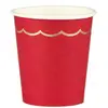 Gobelets Festonnees 200ml Rouges Et Or