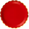 Goodmark Assiettes Festonnees Rouges et or