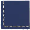 Sachet de 16 serviettes bleu marine et or
