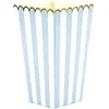 PartyPro Boite alimentaire modele pop-corn avec rayure - Bleu - Lot de 8