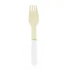 Sachet de 8 fourchettes en bois manche blanc