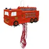 piñata à tirer camion de pompiers incendie 50cm