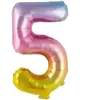 Ballon mylar 36 cm CHIFFRE 5, Irisé pastel