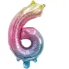 Ballon mylar 36 cm CHIFFRE 6, Irisé pastel