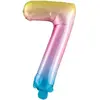 Ballon mylar 36 cm CHIFFRE 7, Irisé pastel