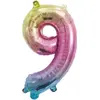 Ballon mylar 36 cm CHIFFRE 9, Irisé pastel