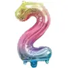 Ballon mylar 36 cm CHIFFRE 2, Irisé pastel
