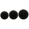 Set de 3 éventails, noirs et or
