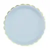8 ASSIETTES CARTON FESTON LISERÉ OR 23CM BLEU- VAISSELLE DE FÊTE Bleu