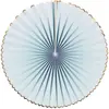 Set de 3 éventails, bleu pastel et or