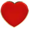 Partypro 8 ASSIETTES CARTON COEUR 19X8CM ROUGE OR