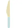Sachet de 8 couteaux en bois manche bleu pastel