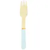 Sachet de 8 Fourchettes en bois manche bleu pastel