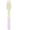 Sachet de 8 Fourchettes en bois manche rose pastel