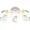 6 PICS DÉCO BABY LICORNE GÂTEAU 13CM ARC-EN-CIEL Multicolore