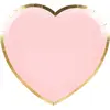 Sachet de 8 assiettes Coeur rose pastel
