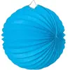 Lampion boule de papier rond bleu clair 30cm 