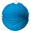 Lampion boule de papier rond bleu 30cm 
