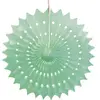 Eventail alvéolé vert menthe 53 cm