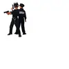 PartyPro Costume Policier Francais Enfant - Noir - 4/6 ans