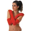 Gants longs 56 cm rouges, adulte