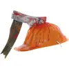 CASQUE ORANGE + HACHE ENSANGLANTÉE - 26x25x23cm