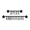 Guirlande lettres et étoiles Joyeux anniversaire, noire