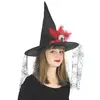 Chapeau de sorcière noir avec clown horreur