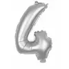 Ballon mylar 100cm CHIFFRE 4, ARGENT