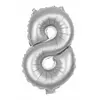 Ballon mylar 100cm CHIFFRE 8, ARGENT