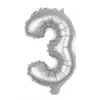 Ballon mylar 36cm CHIFFRE 3, Argent