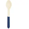 Sachet de 8 cuillères en bois bleu marine et or