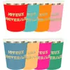 Set de 8 Gobelets anniversaire multicolores 20cl