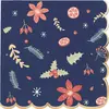 Sachet de 16 serviettes Nuit de Noël bleu marine
