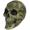 Crâne squelette pentagramme doré 16 cm