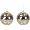 PARTY PRO Lot de 2 petites Boules à facettes 10cm à suspendre, Rose Gold FETE-3330910RG