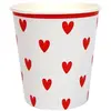 Lot de 8 Gobelets 20cl à coeurs rouges