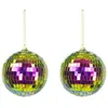 Lot de 2 petites Boules à facettes 10cm à suspendre, Irisées