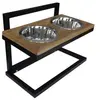 MORIN IMPORT Porte gamelles réglable en bois sur pied
