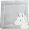 Doudou et Compagnie Tapis de jeu Tapidou Ma jolie licorne argent (100 x 100 cm)